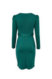 Trendy groene midi jurk met v-neck._