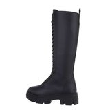 Zwarte hoge veterboot Bodille._