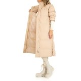 Trendy 3/4 beige gewatteerde winterjas._