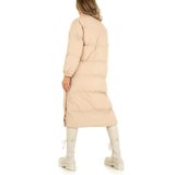 Trendy 3/4 beige gewatteerde winterjas._