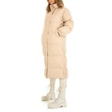 Trendy 3/4 beige gewatteerde winterjas._