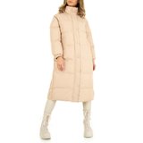 Trendy 3/4 beige gewatteerde winterjas._