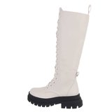 Beige hoge veterboot Simona._