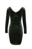 Trendy korte groene velvet jurk._