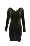 Trendy korte groene velvet jurk._