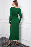 Elegante groene maxi jurk met overslag_