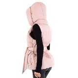 Stylische korte rose gewatteerde bodywarmer._