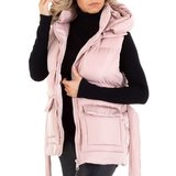 Stylische korte rose gewatteerde bodywarmer._