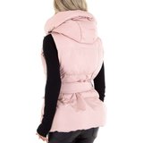 Stylische korte rose gewatteerde bodywarmer._