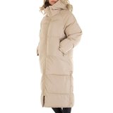 Trendy 3/4 gewatteerde taupe winterjas._