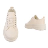 Lage beige textiel sneaker Orkina._