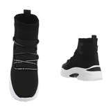 Trendy hoge zwarte sock sneaker Zazie._