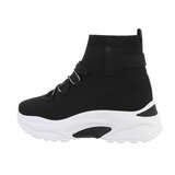 Trendy hoge zwarte sock sneaker Zazie._