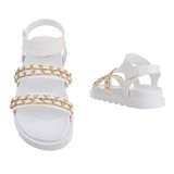 Witte lage fashion sandaal Zelina._