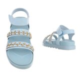 Blauwe lage fashion sandaal Zelina._