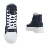 Jeans blauwe hoge textiel sneaker Zaar._