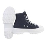 Jeans blauwe hoge textiel sneaker Zaar._