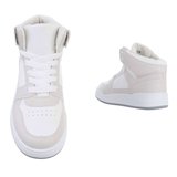 Trendy hoge wit-beige sneaker Zowy._