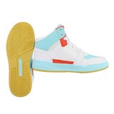 Trendy hoge blauw-rode sneaker Zowy._