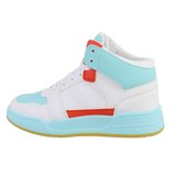 Trendy hoge blauw-rode sneaker Zowy._