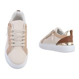 Classy beige-kaki lage sneaker Blanka._