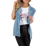 Casual blue jeans vest zonder mouwen._