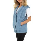 Casual blue jeans vest zonder mouwen._