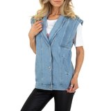 Casual blue jeans vest zonder mouwen._