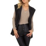 Casual zwarte jeans vest zonder mouwen._