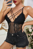 Elegante zwarte bodysuit in kant._