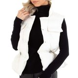 Witte korte gewatteerde bodywarmer._