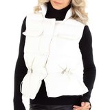 Witte korte gewatteerde bodywarmer._