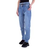 Straight leg jeans met split taille._