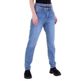 Straight leg jeans met split taille._