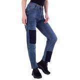 Straight leg jeans met patchwork._