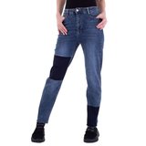 Straight leg jeans met patchwork._