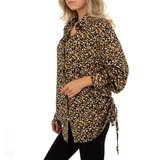 Oversized mixed longblouse met motief._