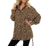 Oversized mixed longblouse met motief._