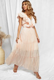 Oud-rose maxi jurk Bohemian style._