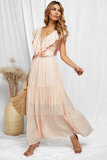 Oud-rose maxi jurk Bohemian style._