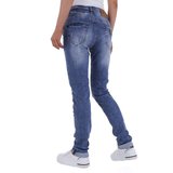 Trendy destroyed skinny jeans._