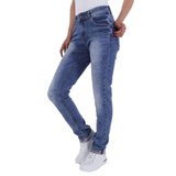 Trendy destroyed skinny jeans._