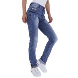 Trendy destroyed skinny jeans._