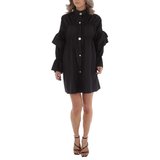 Zwarte korte oversized blouse jurk._