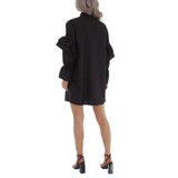 Zwarte korte oversized blouse jurk._