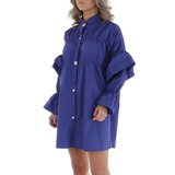 Blauwe korte oversized blouse jurk._