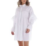 Witte korte oversized blouse jurk._