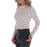 Trendy beige bodysuit met motief._