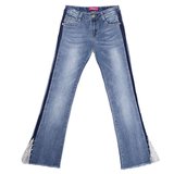 Fashion blauwe meisjes bootcut jeans._
