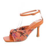 Oranje hoge sandaal Paola_